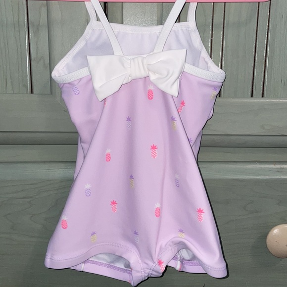 Janie & Jack Purple Pineapple Pinup Inspired Onepiece Bathing Suit 12-18 Months - Picture 3 of 6